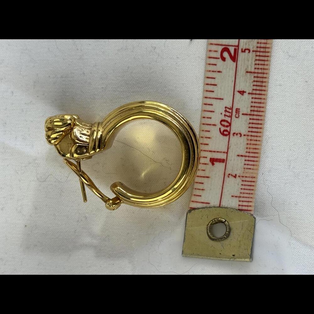 Vasari - Vintage Solid Gold Statement Earrings - image 4